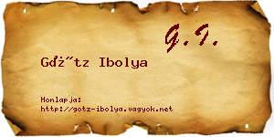 Götz Ibolya névjegykártya